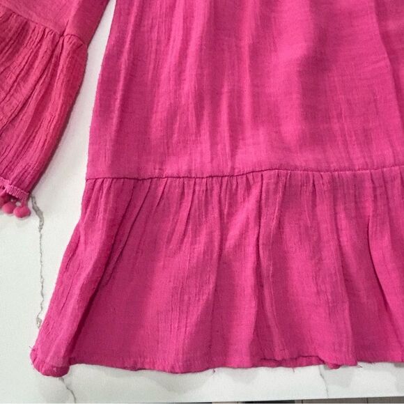Spense | Women’s Elastic Scoop Neck Pink Top Blouse Tunic Boho Cottagecore Shirt - Picture 5 of 15